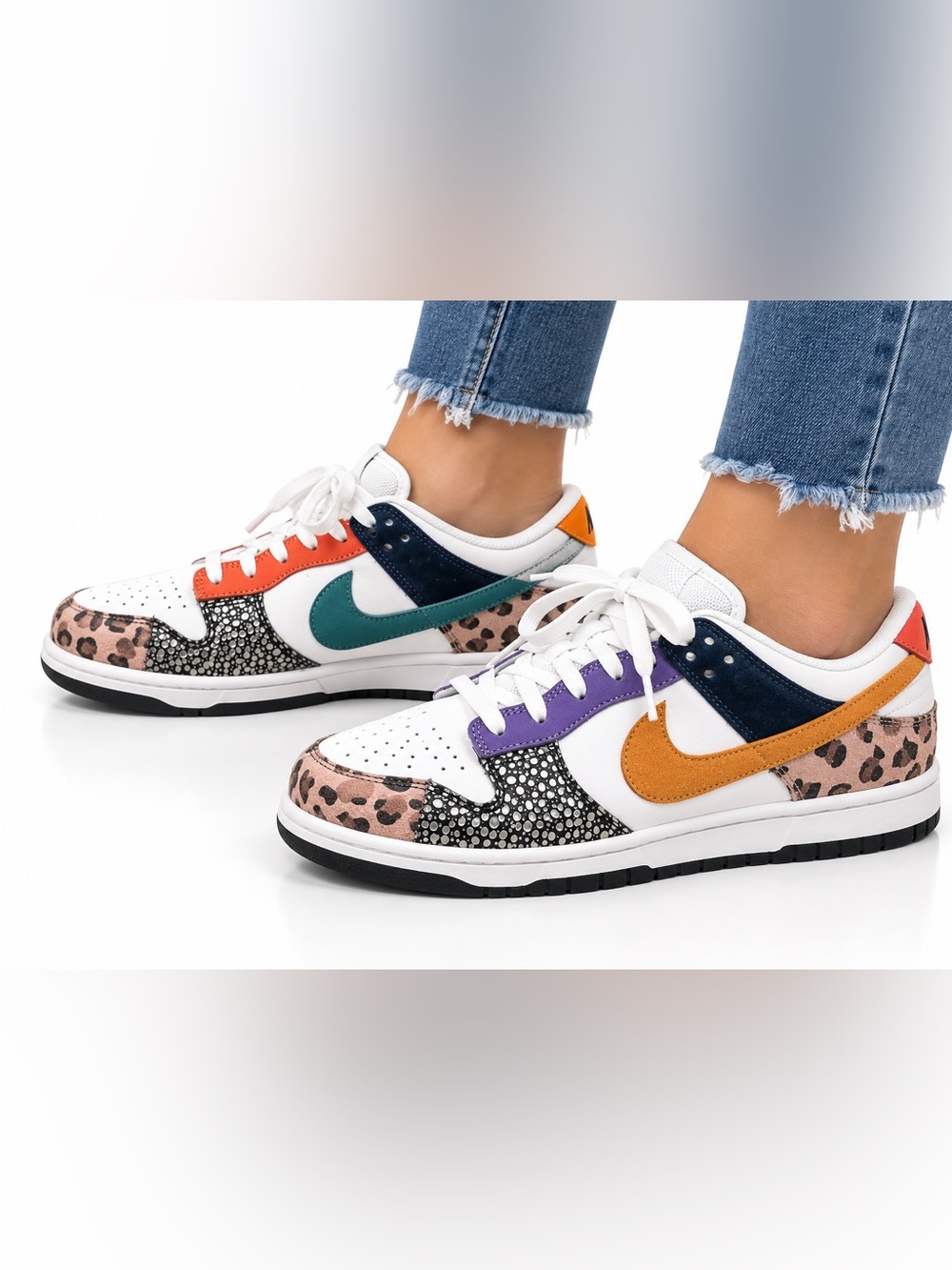 Nike Dunk Low SE Safari Mix Women’s Multicolor Leopard Patchwork DN3866-100 Like